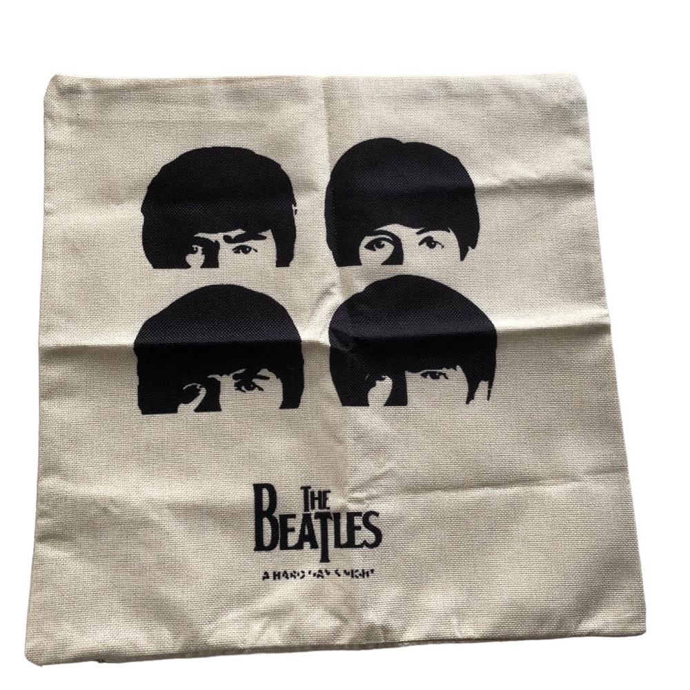 The Beatles Burlap Pillow Cover Case 17x17 with Zipper for Pillow Band Faces